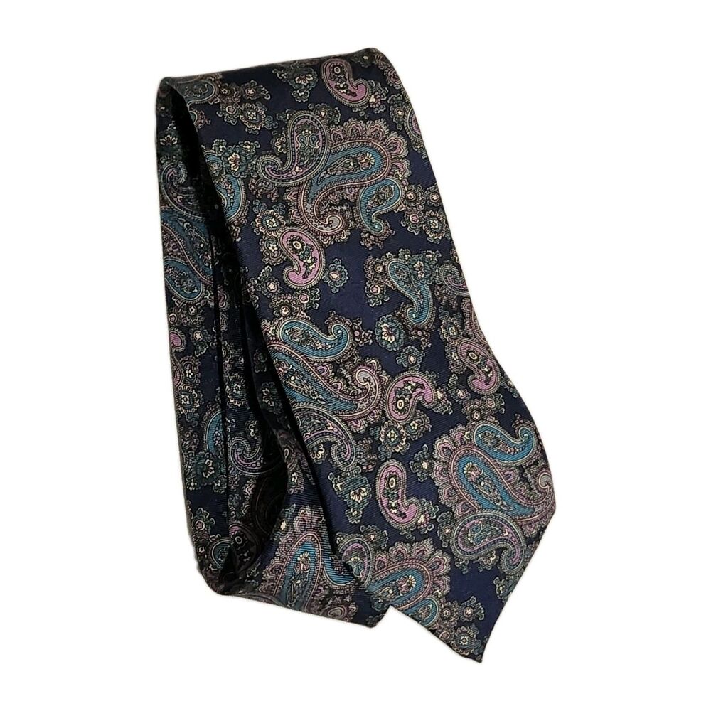Vintage Givenchy Monsieur Purple Paisley Necktie
